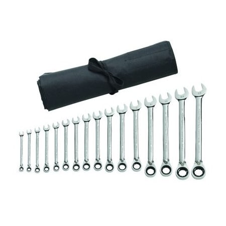 Apex Tool Group WR SET CMBO REV RTCH MET 12 PT 16PC ROLL GWR9602RN